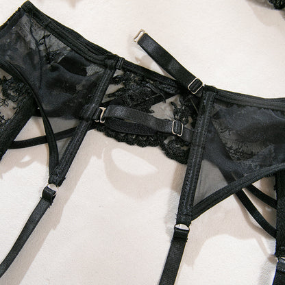 Midnight Bloom Black Floral Lingerie Set