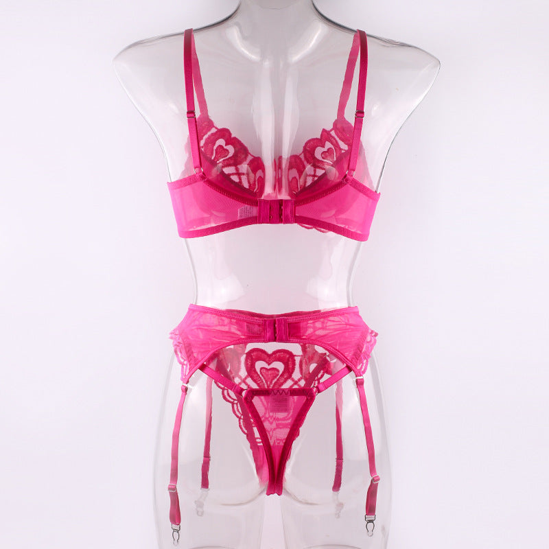 Hearts Lingerie Set - Rose Red or Black