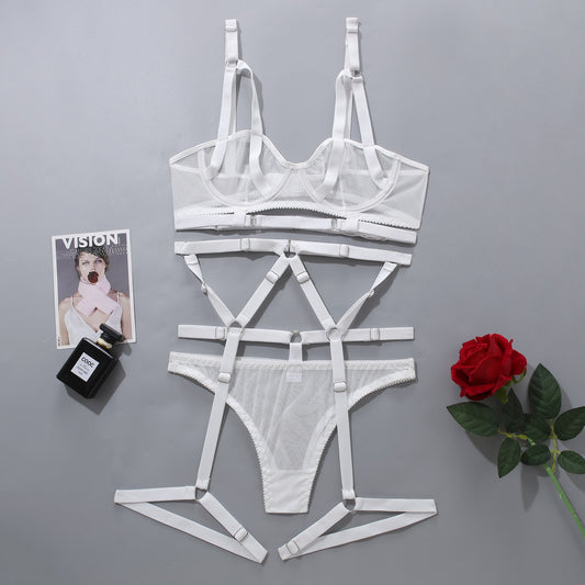 Classic White Lingerie Set With Straps