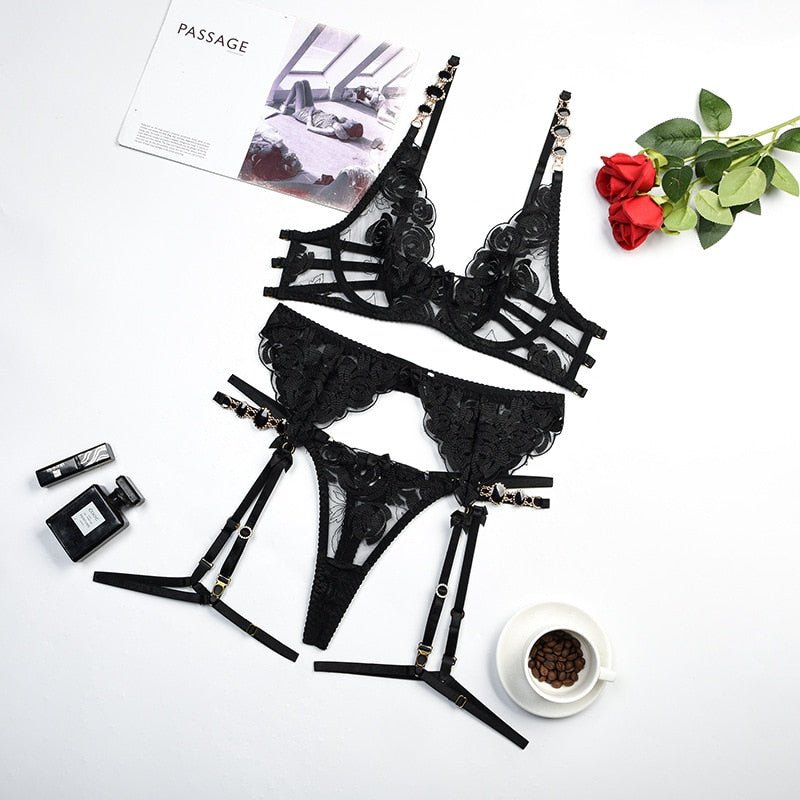 Elegant Black Lace Lingerie Set - Lovegood Lingerie