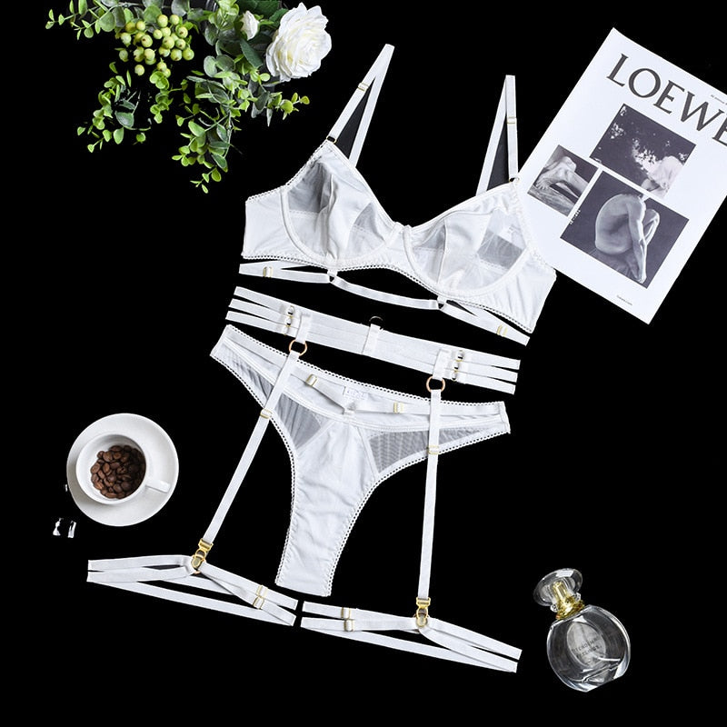 White Bridal Victoria See-Through Lingerie Set