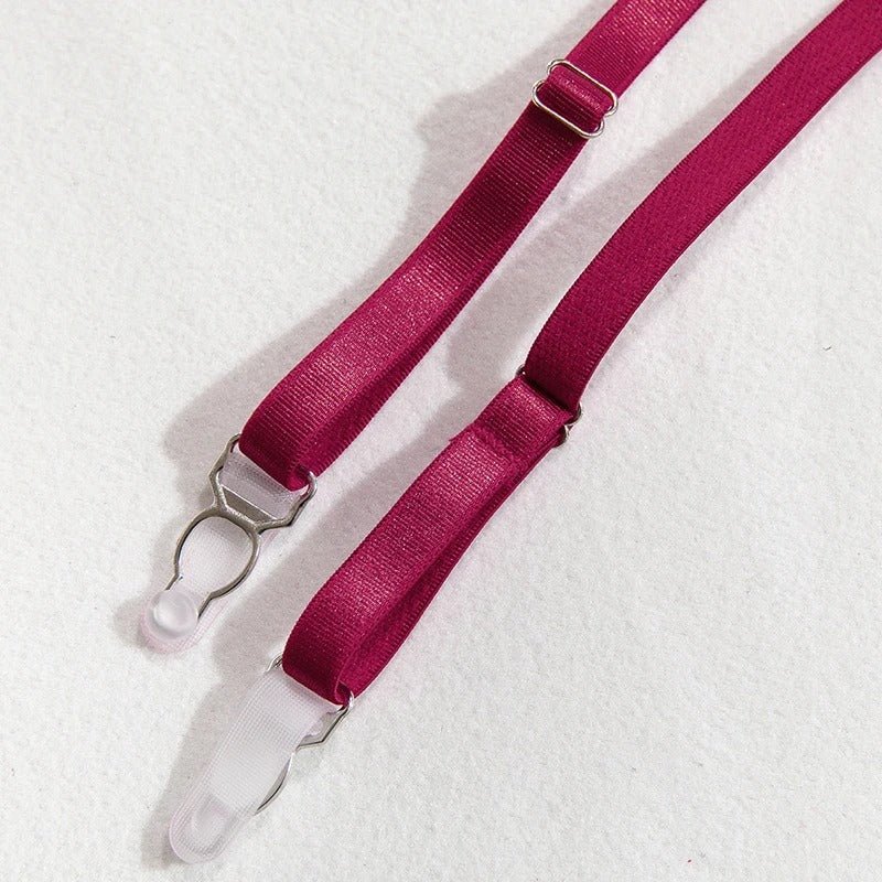 Hot Bustier Lingerie Set - Wine Red & Green - Lovegood Lingerie