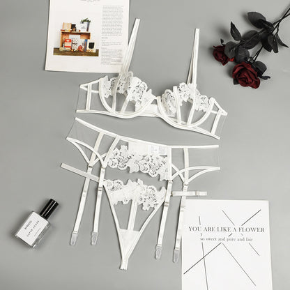 "I Do" Bridal White Flower Lingerie Set