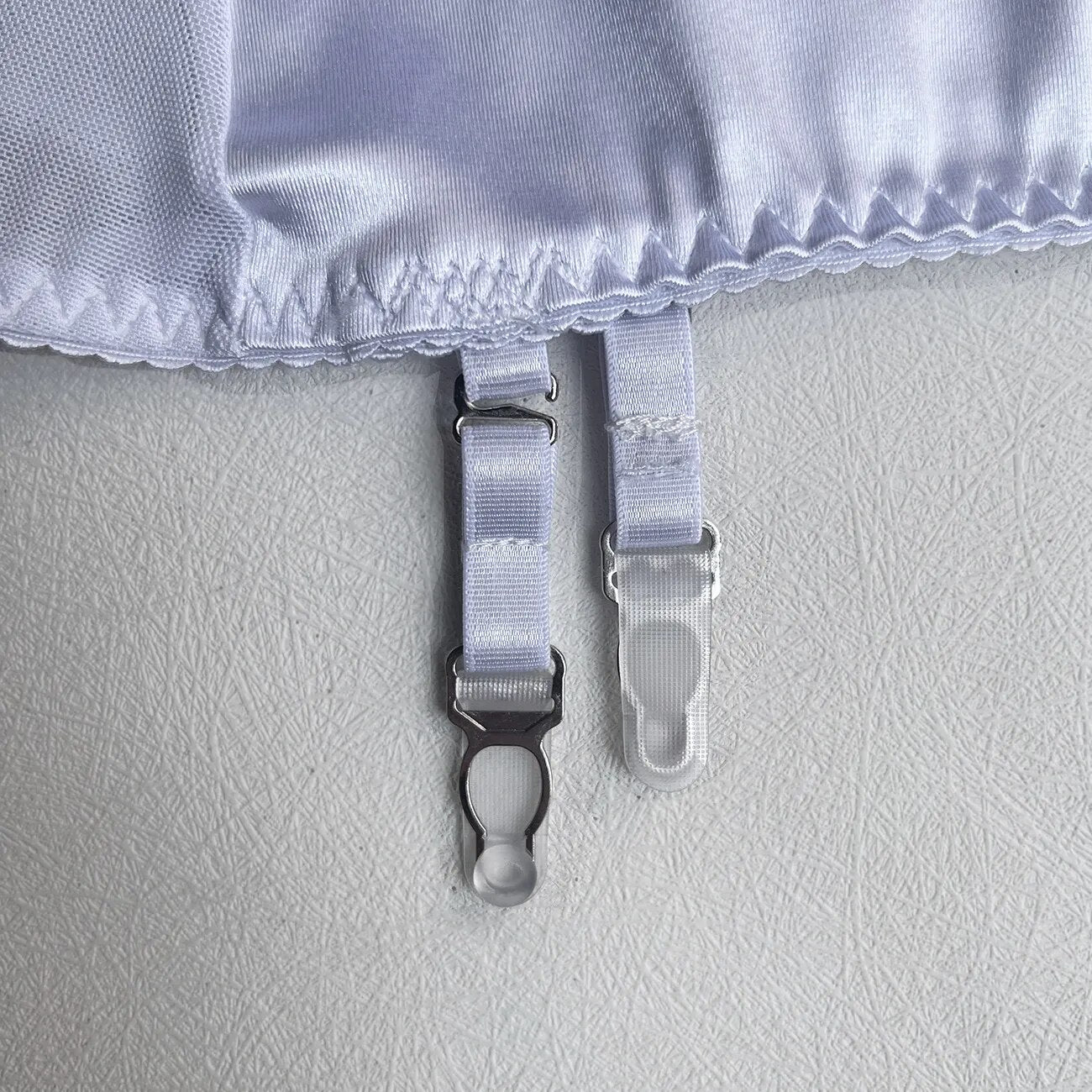 White Satin Skirt Lingerie Set