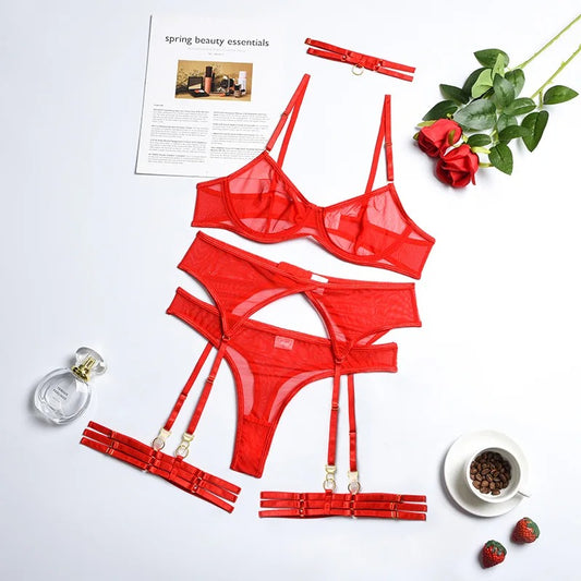Simply Sexy Lingerie Set - Hot Pink or Santa Red