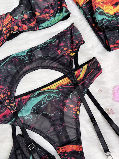 Cosmic See-Through Lingerie Set