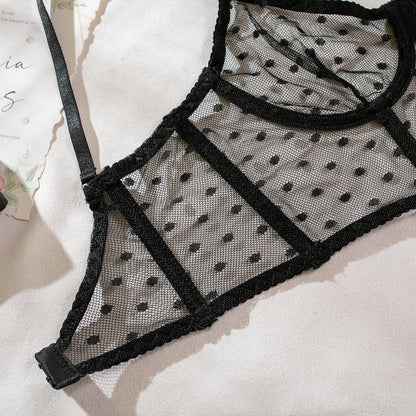 Fiona Polka Dotted Bustier - White, Black, & Red