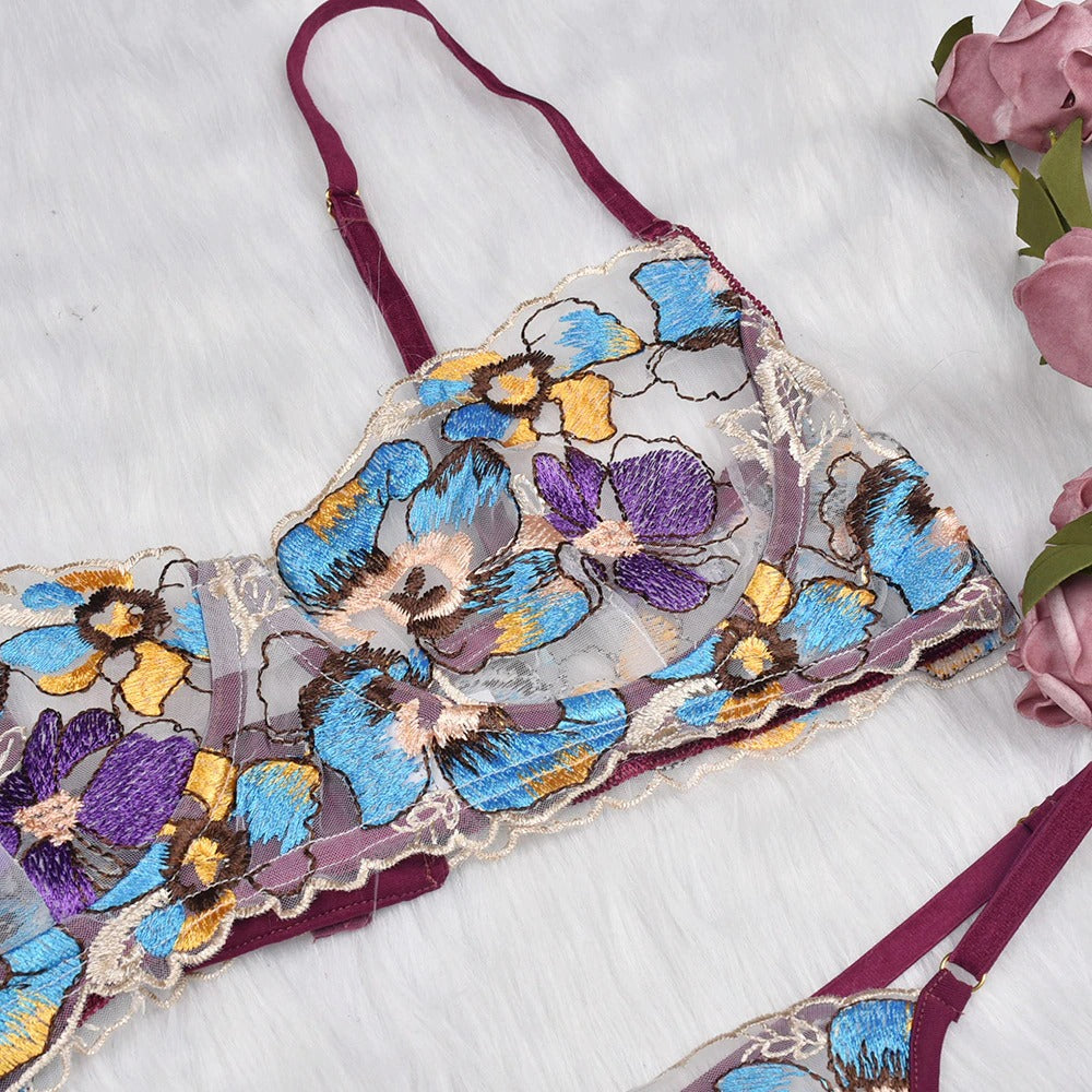 Romantic Lace See-Through Floral Lingerie Set – Lovegood Lingerie