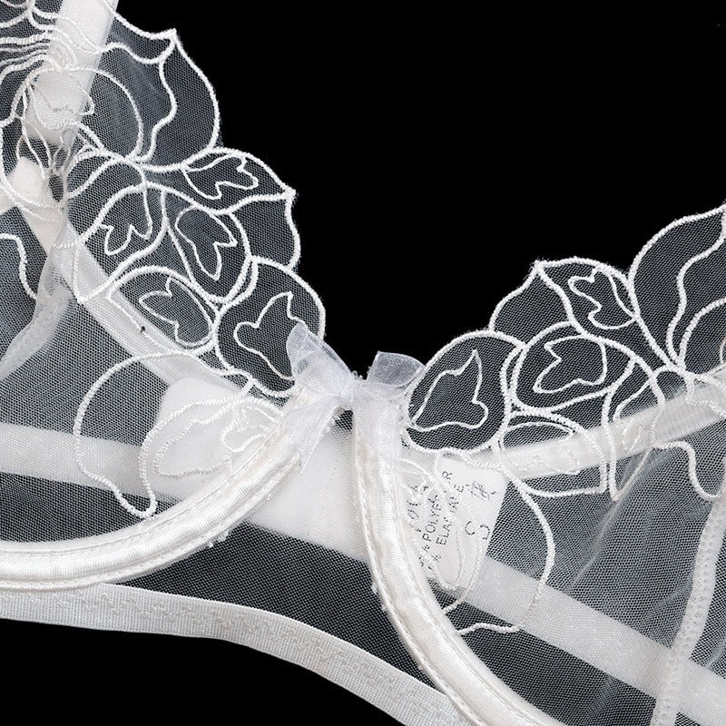 White Flower See Through Bridal Lingerie Set - Lovegood Lingerie