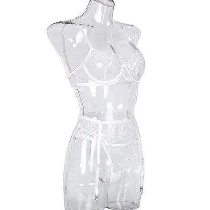 White Flower See Through Bridal Lingerie Set