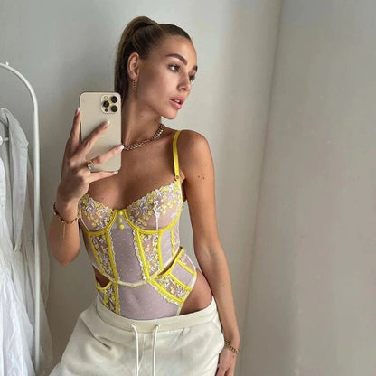 Floral Embroidery Bodysuit