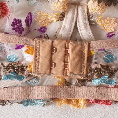Boho Embroidered Lingerie Set - Khaki